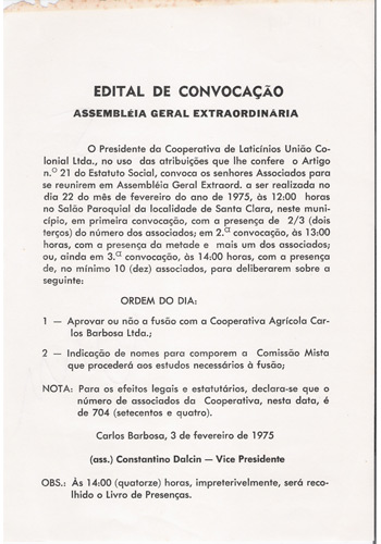 Edital de Convocação Assembléia Geral