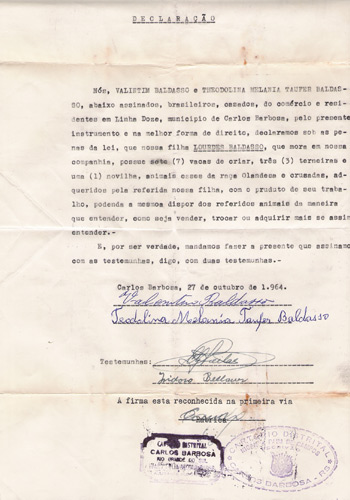Declaração Baldasso