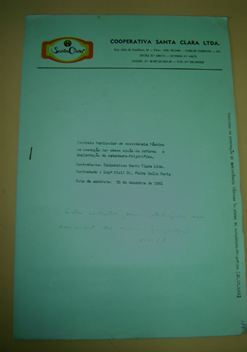 Contrato para execução do frigorífico