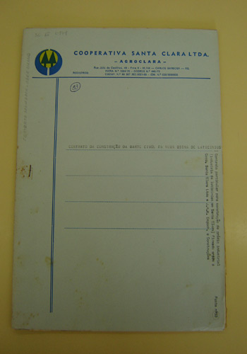 Contrato da construção da parte civil da nova usina de laticínios