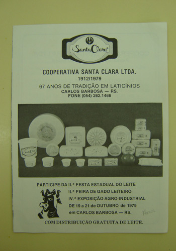 Folder da II Festa Estadual do Leite