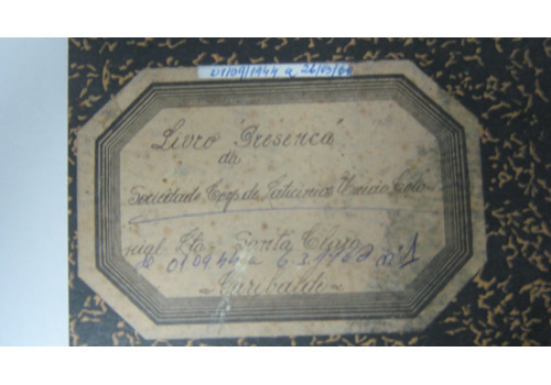 Livro da presença da Sociedade Cooperativa Laticínios União Colonial LTDA - Santa Clara