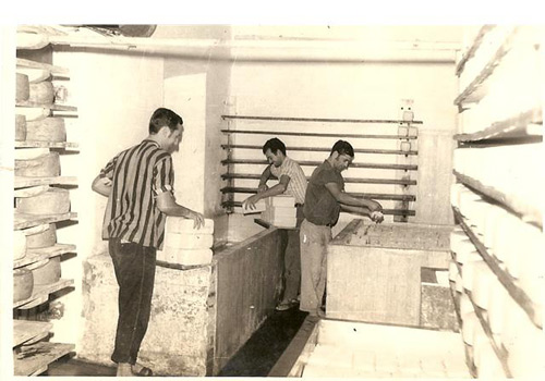 Colocando o queijo na salmoura
